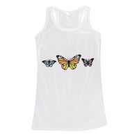Prinxy Ženska odjeća na vrhu bez rukava za žene Butterfly Graphic Print Pulover Y2K Odjeća plus majice