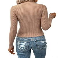 Casual obični štand ovratnik osnovni vrhovi dugih rukava marelica ženski džemperi