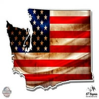 Washington Američka zastava - 5 Vinil naljepnica - za laptop automobila i-jastuk - vodootporan naljepnica