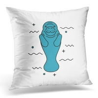 Plava obožava manate bijela zaliha morske kravlje Dugong plivanje Siva jastučna jastučna navlaka za