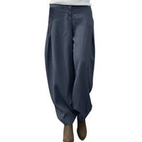 Ketyyh-CHN Black Dukset Ženski pleteni kapris - pamučne hlače s istegnutim elastičnim strukom