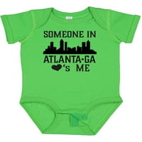 Inktastična Atlanta Gruzija Neko me voli da poklon Skyline Day Baby Boy ili Baby Girl Bodysuit