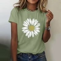 Ljetne bluze za ženska majica suncokreta plus veličina labava bluza vrhovi kratkih rukava Grafičke casual