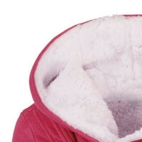 FESFESFES Women Flannel kaput jesen i zimski zgužvani plišani srednji dugi sklizak patentni patentni