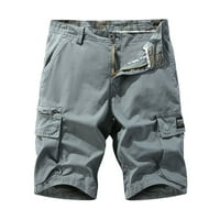 Teretne pantalone za muške Cargo Canvas Ljeto s casual sivim