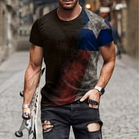 Muške majice Dan nezavisnosti Ljetni modni casual okrugli vrat 3D digitalni tisak kratkih rukava za