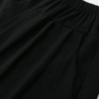 Knqrhpse hlače za žene široke pantalone za noge za žene ravne ležerne čvrstog pričvršćivanja elastične
