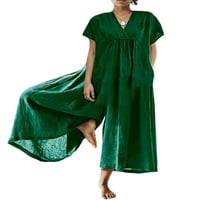 Zodanni Dame Junci Vuci V izrez Romačice Tvrste jedno hlače Boho kombinezon za pantnu pantnu zeleno