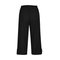 Capri pantalone za žene elastične oštrole s visokim strukom sa džepovima labave casual crtača joggers
