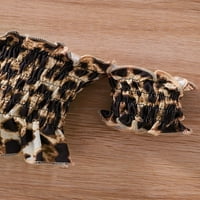 Calsunbaby Toddlers Kid Girls casual set Leopard tiskani od ramena kratkih rukava kratkim kratkim hlačama s trakom za glavu