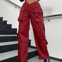 Teretne hlače Y2K sa džepovima Niski uspon Trendy Atletic Dug Pant Street Street Modni dizajn Sense
