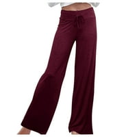 Žene Casual Loove Solid Color Yoga Sportske hlače Široke noge hlače