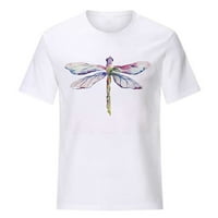 Ženski vrhovi kratkih rukava Bluze Regularne fit t majice Pulover tees vrhovi Dragonfly Print T-majice