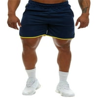 Lamuusaa muške sportske kratke hlače, kontrast boja elastični struk prozračne brzo suhe teretane fitnes