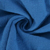 TUPHREYOOW žensko čišćenje kratkih rukava labava ležerna haljina ljeto Soild Color Wrap V-izrez haljina s ruffle haljina plavi xxl