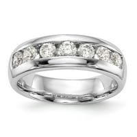 Čvrsta 14k bijelo zlato sedam kamena dijamantna kanala vjenčani prsten sa CZ CUBIC cirkonijom veličine 6