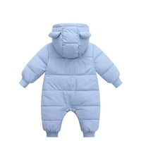 Mikilon Newborn Baby Winter Dječaci odjeća za odjeću tople crtane uši ukupne skakače s kapuljačom pidžama