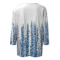 APEPAL ženski ljetni rukav s majicom V-izrez Modni casual labav vrhovi nebesko plavo m