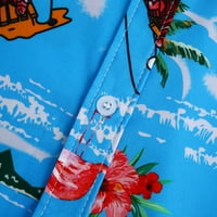 Muške havajske majice kratki rukav cvjetni grafički ispis casual tropske majice na plaži Black Veličina
