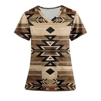 Proljetni vrhovi za žene Ženske tee Labavi fit, ženske geometrijske tiske T majice kratki rukav T-majice
