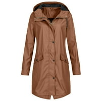 DTIDTPE zimski kaputi za žene, ženska puna boja kišne jakne na otvorenom kapuljač, vodootporni vjetrovni