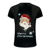 Muškarci Jesen Zimski casual kratki rukav Božićni 3D tiskani T majice Moda Top bluza Men T Mascts Black