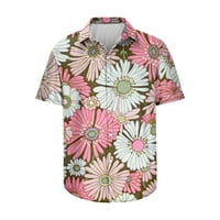 CLlios Havajska majica za muškarce Ljetna grafička majica na plaži Redovna fit majica kratkih rukava
