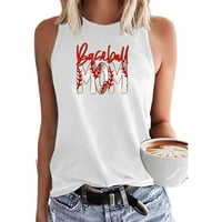 XYSAQA Women Termop TOP Ljetni modni casual grafički ispisani prsluk okrugli vrat labavi majica bez