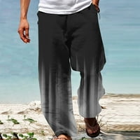 Muške hlače Muškarci Ljetni povremeni modni gradijentni ispis elastičnih struka ravne pantalone