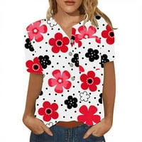 Bluze za žene kratki rukav dressy modni grafički cvjetni ispisani trendi bluza tunike