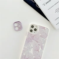 Za iPhone Mini Case Purple Leaff Mekano puno zaštitna cvjetna skenalna pokrov za djevojke za djevojke