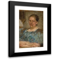 Olga Boznanska crna modernog uokvirenog muzeja Art Print pod nazivom - portret žene u plavoj bluzu