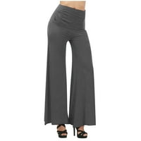 Žene labave visoke struke široke pantalone za noge Vježbajte gamaše casual pantalone Yoga teretane flare