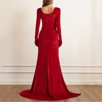 FVWitlyh Crvene haljine za žene elegantne ženske službene cvjetne čipke plus veličine djeverušem party