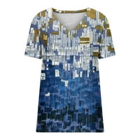Olyvenn ženske tuničke majice opuštena bluza Ljetni modni modni trendy dvostruki rukav kratki rukav