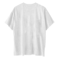 Ženski bluze Ženski povremeni puni okrugli vrat rame s kratkim rukavima majica bijela m