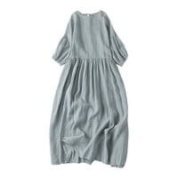 Voncos mini haljine za žene na klirensu - Jesen zimski dugi rukav okrugli vrat Modne ženske haljine