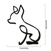 Njspdjh art Sculptur Jednostavan metalni pas životinjski pas mačji ukrasi zanata za božićne ukrase Sijalice