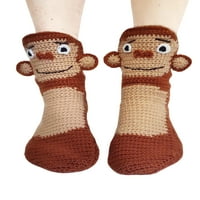 Huakaishijie smiješne čarape za životinje pletene krokodile za žene dječje novitetne čarape za kukice