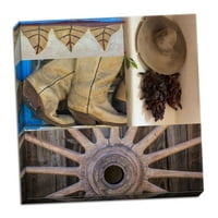 Gango Domaći dekor Jugozapadni kolaž II od Kathy Mahana; Jedna 24x24IN ručno rastegnuta platna