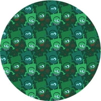 Ahgly Company u zatvorenom kvadratu uzorak dubokog tealnih zelenih tepiha, 4 'kvadrat