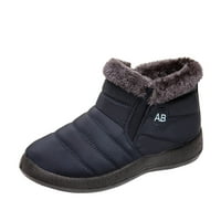 Ženske papuče - pamučne cipele postavile su vodootporne kratke čizme za tople xl čizme za snijeg tamno