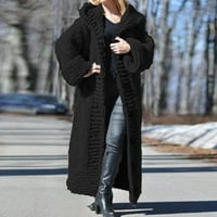 Kaputi za žene, ležerne tipkaste pletive plus veličine dugih rukava dugi kardigan kaput