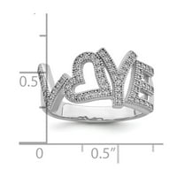 Čvrsti sterling srebrni CZ CUBIC ZIRCONIA Ljubavna godišnjica prstena veličine 8