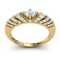Pravi 2CTW okrugli rez Diamond Prong Fancy Dame Bridal Angažman prsten Čvrsti 14K Gold GH SI2