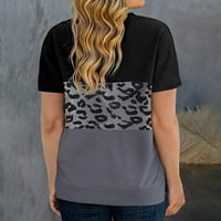 Meitianfacai ponude Žene Ljetne vrhove Žene vrhovi plus veličina modna leopard Print Crewneck bluza
