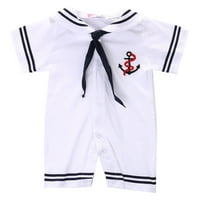 Nokiwiqis novorođenče dječja dječaka ljetna odjeća kratki rukav rukav komarac mornarica jednodijelna
