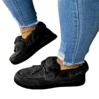 CAPISIS ženske zimske bowknot mokasinske papuče topli snježni boot casual loafer stanovi platforme cipele