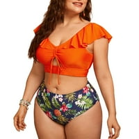 Kupaći odijelo za žene podržavaju rufffle ženski kupaći kostimi veliki bikini modni split kupaći kostimi