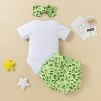 Dooleck Baby Girl Ljetna odjeća novorođenčad avokado bodysuit Bloomer Hratke outfit set